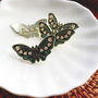 Butterfly Brooch With Green And Pink Floral Elements, thumbnail 3 of 4