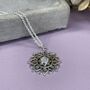 925 Sterling Silver Mandala Moonstone Necklace, thumbnail 5 of 11