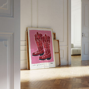 Cowboy Boots Hand Painted Art Print, 3 of 6