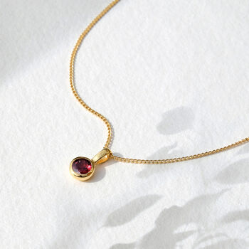 January Birthstone Garnet Charm Necklace Sterling Silver Or Gold Plated, 5 of 12