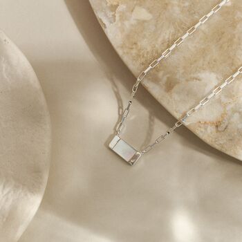 Darcy Pearl Pendant Sterling Silver Necklace, 3 of 7