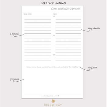 Minimal 2026 Daily Planner Diary: Petunia, 12 of 12