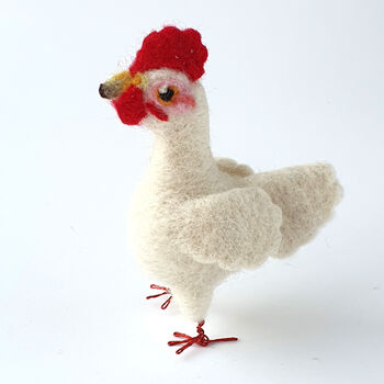 Needle Felted Chicken Ornament, 5 of 9