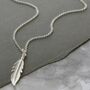 Sterling Silver Lucky Feather Necklace, thumbnail 3 of 7