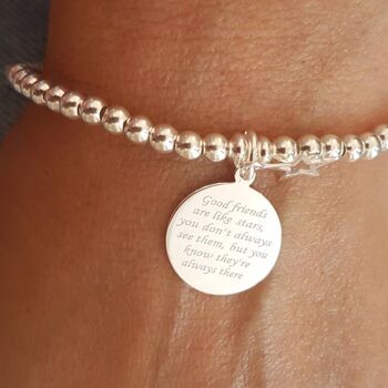 Sterling Silver 'Good Friends Are Like Stars' Bracelet, 4 of 9