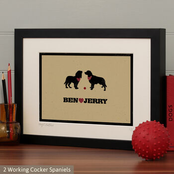 One Or Two Working Cocker Spaniels Personalised Print, 10 of 12