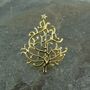 Christmas Tree Gold Tone Filigree Brooch, thumbnail 2 of 3