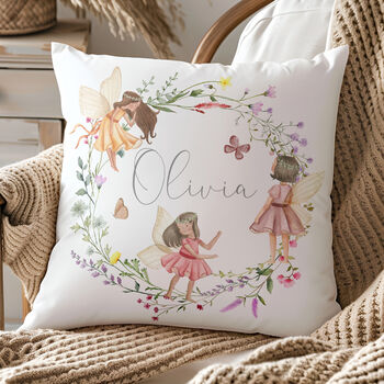 Personalised Fairy Printed Name Cushion, 2 of 6