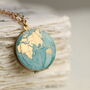 Personalised Blue Planet Map Locket Necklace, thumbnail 2 of 12