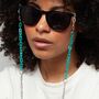 Cooper – Marbled Turquoise And Silver Paperclip Acrylic Glasses Chain, thumbnail 2 of 6
