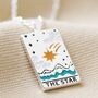 Enamel Tarot Card Necklace In Silver Plating, thumbnail 9 of 11