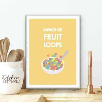 Bunch Of Fruit Loops Kitchen Print, 2 of 3