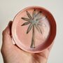 Handmade Pink And Gold Ceramic Palm Tree Ring Dish, thumbnail 1 of 8