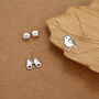 Sterling Silver Birdwatcher Mismatched Stud Earrings, thumbnail 2 of 12