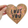 Personalised Love You Wooden Hanging Heart, thumbnail 6 of 9