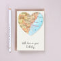 Personalised Map Location Heart Birthday Card, thumbnail 1 of 5