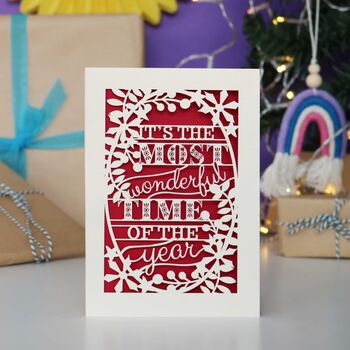 'Most Wonderful' Papercut Christmas Card, 9 of 10