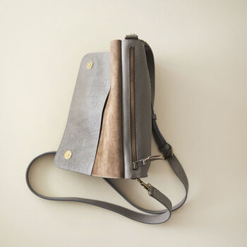 Fair Trade Leather Clutch Bag Detachable Strap, 7 of 12
