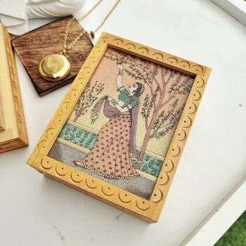 Handmade Lady Wooden Indian Vintage Jewellery Box, 6 of 6