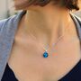 Blue Glass Pendant With Ashes, Memorial Jewellery, thumbnail 2 of 12