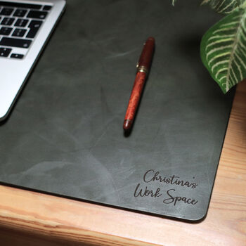 Vintage Leather Personalised Home Office Desk Mat, 9 of 12
