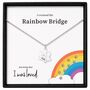 Personalised Dog Memorial Necklace Rainbow Bridge Paw Print Pendant, thumbnail 1 of 9