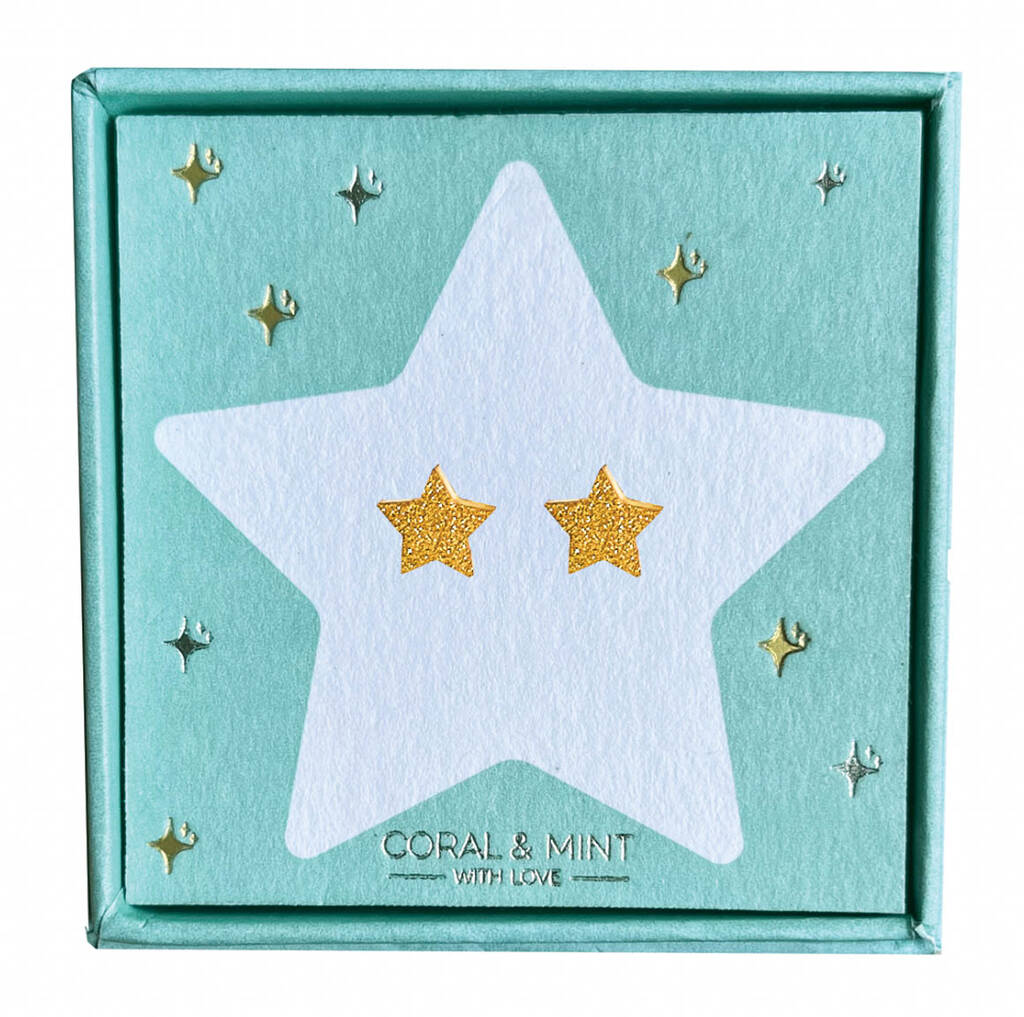 Christmas Sparkle Star Studs, 1 of 2