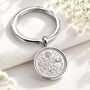 Luxury 70th Birthday Silver Sixpence Keyring, thumbnail 2 of 8