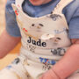 Personalised Baby Puppy Dungarees Outfit Gift Set, thumbnail 3 of 9
