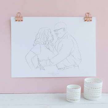 Personalised Couple Portrait Print Anniversary Gift, 8 of 12
