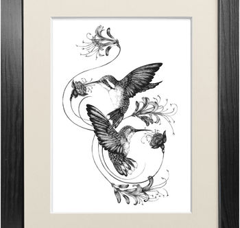 'Hummingbirds And Honeysuckle' Fine Art Print, 5 of 7