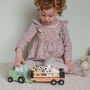 Personalised Wooden Farm Tractor Toy With Trailer And Animals, thumbnail 2 of 12