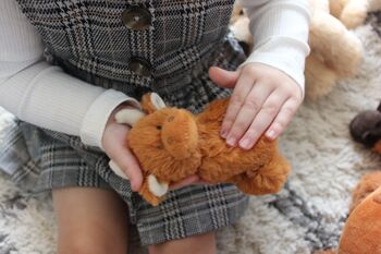 Mini Highland Brown Cow Plush Soft Toy, Gift Boxed, 5 of 11