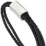 Men's Black Leather Bracelet With Silver Sliding Clasp, thumbnail 6 of 7