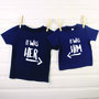 It Was Him! / It Was Her! Sibling Rivalry T Shirt Set, thumbnail 2 of 4