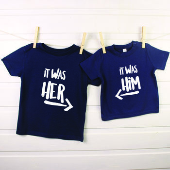 It Was Him! / It Was Her! Sibling Rivalry T Shirt Set, 2 of 4