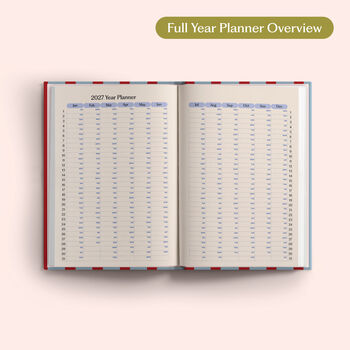 2027 Diary | A5 Hardcover Week To View | Red And Blue Stripe, 2 of 8