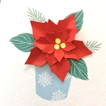 Personalised Happy Christmas 3D Poinsettia Card, 4 of 7