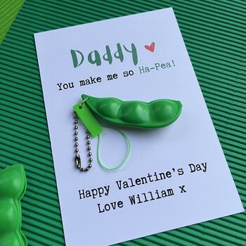 Daddy/Mummy Ha Pea Fidget Toy Valentine's Day Card, 2 of 2