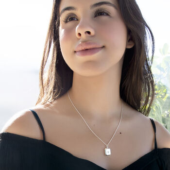 Personalised Sterling Silver Or 18ct Gold Cz Locket Necklace, 2 of 9
