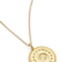 14 K Gold Sunburst Interlocking Circle Pendant Necklace, thumbnail 3 of 4