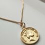 Chunky 18 K Gold Lucky Penny Coin Disc Necklace, thumbnail 6 of 8