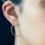 Half Hoop Textured Threader Sterling Silver Earrings, thumbnail 4 of 6