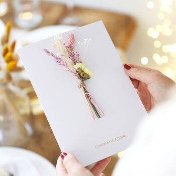 Personalised Foil Dried Flower Wedding Card, 3 of 10