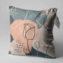 Cushion Cover With Pink And Blue Grey Abstract Rose, thumbnail 3 of 7