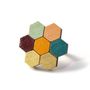 Wooden Honeycomb Hexagon Flower Brooch, thumbnail 2 of 3