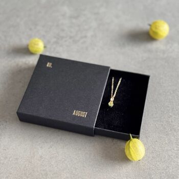 August Birthstone Peridot Gold Plated Necklace, 4 of 8
