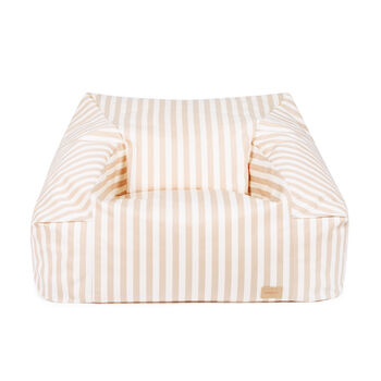 Armchair Beanbag In Twill Taupe Stripe, 3 of 6