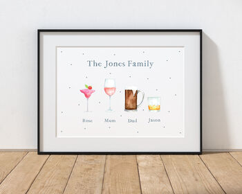 Personalised Family Drinks Print, 6 of 9