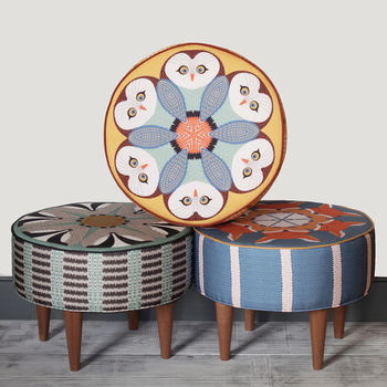 Badger Pattern Round Footstool, 5 of 6